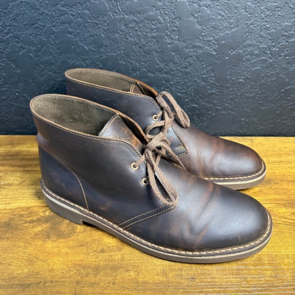 Clarks Bushacre‎ 2 26082286 Brown Beeswax Leather Chukka Boots Mens 9 M